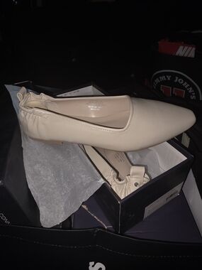 French Connection Cream Pointed Slip-On Ballet Flats